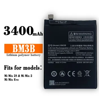 BM3B baterija, skirta Xiaomi Mix 2 2S Mix2S EVO Didelės talpos 3400mAh įkraunamas mobiliojo telefono keitimas Vidinė Batteria