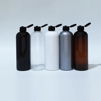 24vnt 300ml juodai rudas skaidrus plastikinis kelioninis butelis su atverčiamu viršutiniu dangteliu, 10oz daugkartinis šampūnas dušo želės pakuotė PET buteliai