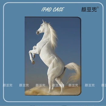 White Horse Animal iPad dėklas, skirtas iPad Air 4 5 10.9 Mini 5 6 For Pro 12.9 11 colių prabangus silikoninis iPad 10th Full Protective Shell