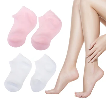 1 Pora šveičiamųjų drėkinamųjų nuo krekingo padų apsauginių kojinių Pėdų priežiūra Vyrai Moterys Silikoninės elastinės kojinės SPA naudojimas namuose