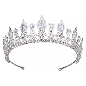 Full Zircon Setting Crown Wedding Tiara Sparkly Rhinestones Hair Adjustable Tiara gimtadienio vakarėlio suaugusiųjų ceremonijai