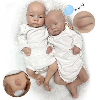 Attyi 18 colių mergaitė ir berniukas Levi atgimusi kūdikio lėlė viso kūno kieta silikoninė tikroviška naujagimio lėlė žaislas bebes rerbon silicona