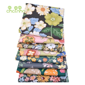 Chainho,Energingas gėlėmis atspausdintas Twill medvilninis audinys,Patchwork drabužiai,Pasidaryk pats siuvimo dygsniuotas kūdikių ir vaikų namų tekstilės medžiaga