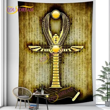 Scarab Egipto kryžiaus simbolis Gobelenas Miegamasis Siena Apartamentų siena Kabantis Ankh Eye simbolis Sofos dangtis Staltiesė Paplūdimio rankšluostis.