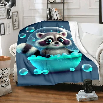 Animacinis filmas mielas mažas gyvūnas lapė triušio antklodė, flanelinės antklodės užvalkalo antklodė, svetainės miegamojo lova sofa šilta antklodė