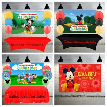 Disney Boys Kids Cartoon Custom Red Mickey Minnie Mouse Clubhouse Background Accessories Banner