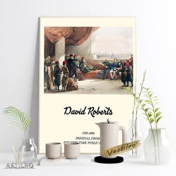 David Roberts Retro Art Prints Plakatas Interviu su Egipto vicekaraliumi jo rūmuose Aleksandrijos iliustracijos namų dekoras