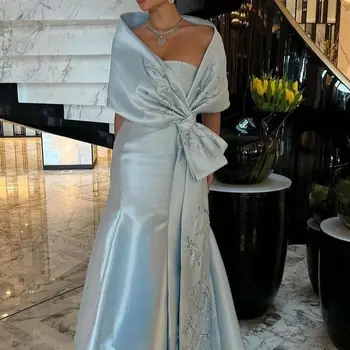 Elegantiškos undinės vakarinės suknelės siuvinėjimo be petnešėlių be rankovių grindų ilgis Prom suknelė Saudo Arabija Moterų oficialios suknelės vestuvės
