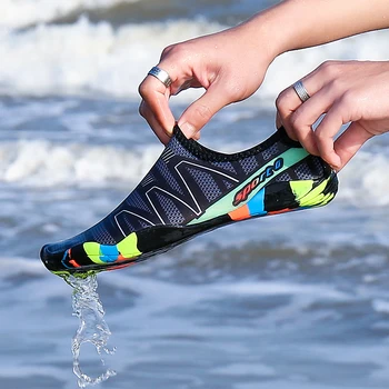 Greitai džiūstantys paplūdimio vandens batai Unisex plaukimas Vandens šlepetės Basomis kojomis Banglenčių sportas prieš srovę Moterys Vyrai Lengvi pajūrio guminiai sportbačiai
