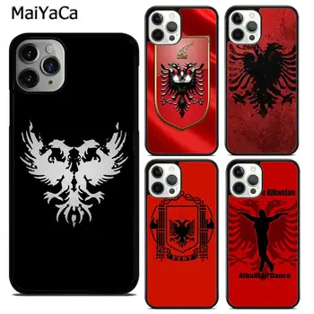 MaiYaCa Albanijos vėliavos erelio telefono dėklo dangtelis, skirtas iPhone 15 SE2020 6 6s 7 8 plus X XR XS 11 12 mini 13 14 pro max shell coque