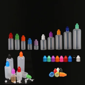 10Pcs 3ML-120ml Pakartotinai užpildomi tušti PE plastikiniai lašintuvo buteliai Suspaudžiami E skysčio dozatorius Akių vape alyvos lašų kelioniniai konteineriai