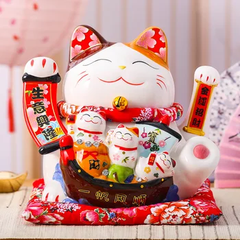 2022 Lucky Cat dekoravimas Piggy Bank Lucky Cat radijo bangų lobių parduotuvės dovana Kinijai sėkmės Namų dekoravimo amatų dovana