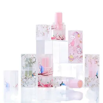 Lūpų dažų tūbelė 3ml kvadrato formos 3D matinė rožinė žalia elegantiška aukšto makiažo skystų lūpų dažų lūpų balzamo indai tušti