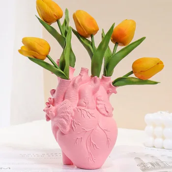 Nauja kūrybinė grūdų širdis Vazos gėlių kompozicija Derva Namų dekoravimas Vazos ornamentas Darbastalio derva Amatų namų dovana
