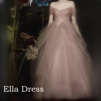 Ella Fairy Tiulio vestuvinės suknelės Gėlių mielaširdinga vakarinė suknelė A-Line nuotakos suknelė Oficiali balinė suknelė 2023