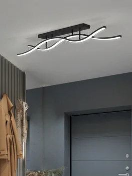 šiaurietiškas stačiakampis juodas pakabinamas šviestuvas baro šviestuvas miegamojo šviestuvas svetainės apšvietimas namų dekoravimas LED lubų lempa kūrybinio kambario šviestuvai