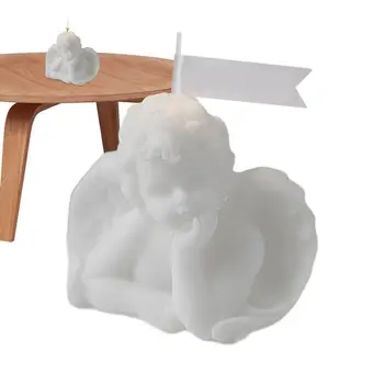 Mini 3D Angel Kvapioji žvakė Sparnuotas angelas Tortas Ornamentas Pelėsis Angelas Žvakė Pelėsių žvakės Namų kvapni dekoracija