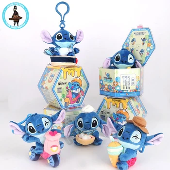 Original Disney Stitch Eat Drink Play And Make Merry Series Mystery Box Plush Toys Blind Box Stitch Doll Toys Kids Gimtadienio dovana