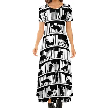 Biblioteka Katės suknelė Moterys Viskas, ko man reikia, yra knygos Gatvės drabužiai Bodycon suknelė Vasarinė trumpomis rankovėmis Kawaii Maxi suknelės Custom Vestido