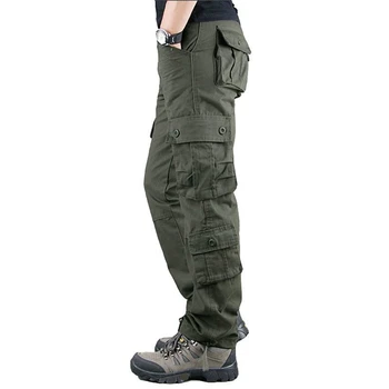 Casual Outdoor Man's Fashion Cargo Kelnės Safari Work Kelnės Kelių kišenių 100% medvilnės žygiai Sprots vyrams Kombinezonas laisvas