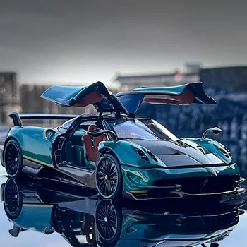 JKM 1:32 Pagani Huayra Superautomobilis Diecasts & Žaislinės transporto priemonės Metalinis automobilio modelis Amortizatorius Garso šviesos kolekcija Automobilių žaislai Dovana