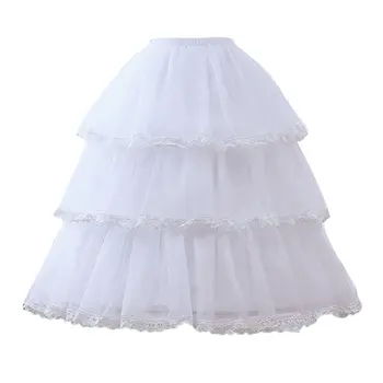 Moterys Crinoline Petticoat 3-Hoop sijonas Reguliuojamo ilgio rutulinė suknelė Trumpas slydimas Merginos apatinis sijonas vestuvinei suknelei 2024