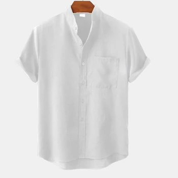 Summer Nauji vienspalviai marškiniai trumpomis rankovėmis Man High Street Casual Loose Button Cardigan Fashion Comfortable All-match Y2K Tops