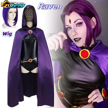 Teen Titans Raven Cosplay kostiumas Deluxe kombinezonas Apsiaustas Diržo kostiumas Helovino uniforma moterims XS-3XL