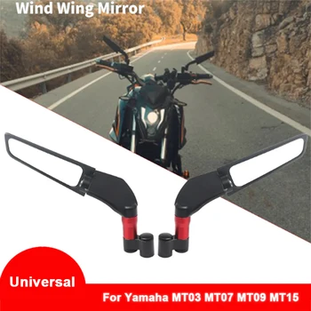 Universalus motociklas Fiksuotas priekinio sparno veidrodis Peilis Šoninis galinio vaizdo atbulinės eigos veidrodžiai, skirti Yamaha MT03 MT07 MT09 MT09 MT15 FZ07 FZ09 R1 R3