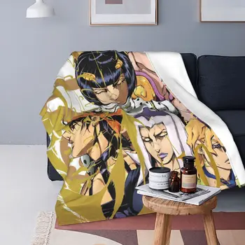 Jojo's Bizarre Adventure Golden Wind Wool Blanket Anime Jojos No Kimyou Na Bouken Custom Throw Blankets for Home Rug Piece