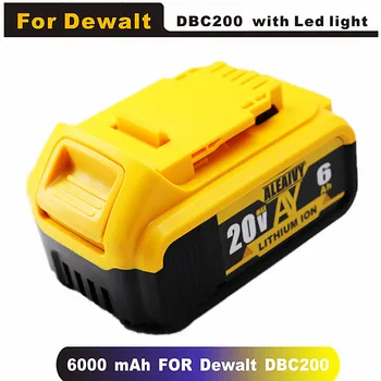 DCB200 20V 6.0Ah ličio pakeitimo baterija DeWalt 18V