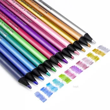 12 Spalvoti metaliniai spalvoti pieštukai Piešimo eskizų rinkinys Spalvinimo spalvoti pieštukai Profesija Meno reikmenys menininkui