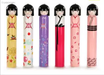 Naujovė Kokeshi lėlė sulankstomas skėtis Japoniškos lėlės Mielas butelis sulankstomas Kimono mergaitė Tradicinis skėtis - 6 spalvos