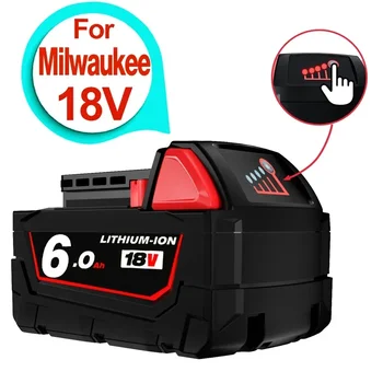 Įkraunamos baterijos Milwaukee M18B5 XC ličio jonų baterija 18v 9.0/6.0/12.0Ah akumuliatoriaus įkroviklis Milwaukee M18 12V ~ 18V
