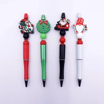 Animacinis filmas kalėdinis tušinukas spalvingas mielas silikoninis Kalėdų senis reklaminė dovana tušinukas kawaii mieli rašikliai geliniai rašikliai