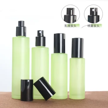 1oz 2oz 4oz Matte Green Container Cream Jar tuščia odos priežiūros pakuotė kosmetikos losjono pompos buteliukas veido serumo buteliukas su pompa
